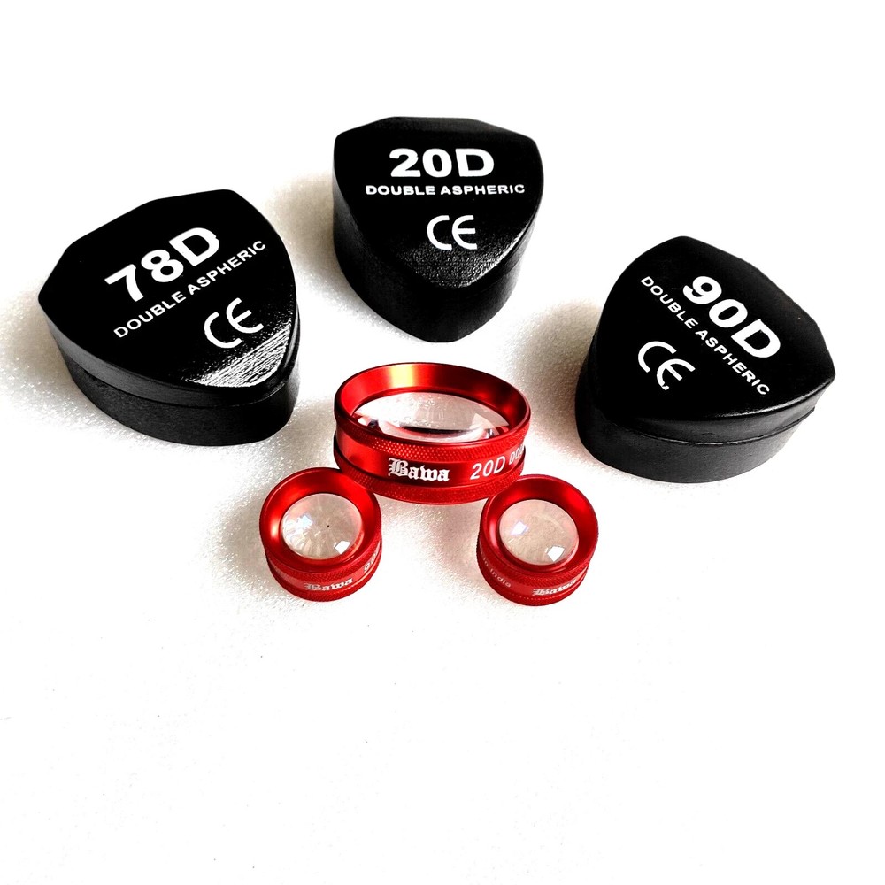20D 78D & 90D Double Aspheric Screening Lens For Eyes Examination Combo Set
