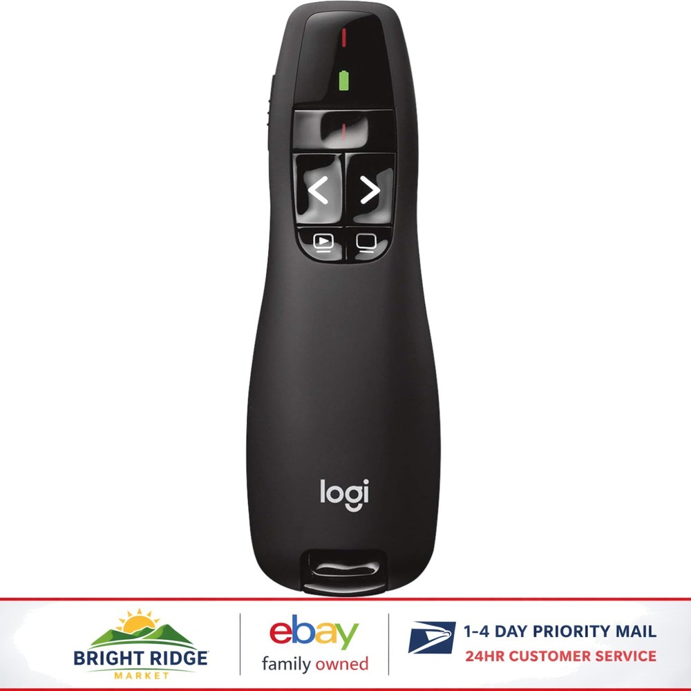 USB Wireless Presentation Clicker with Built-in Laser Pointer and Carrying Case