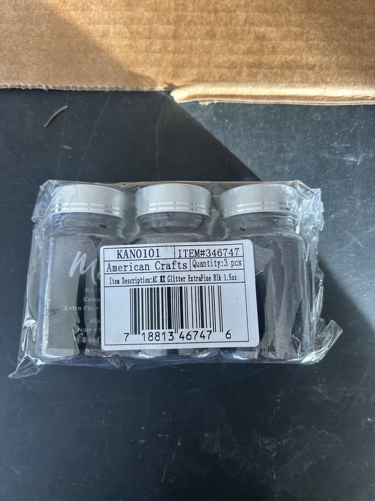 Moxy Extra Fine Black Glitter 1.5oz 3 Pack