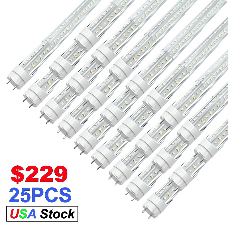 25 Pack 4’ led bulbs 2 pin 72W 7200Lm Daylight 6500k T8 4Ft Led Light No Ballast