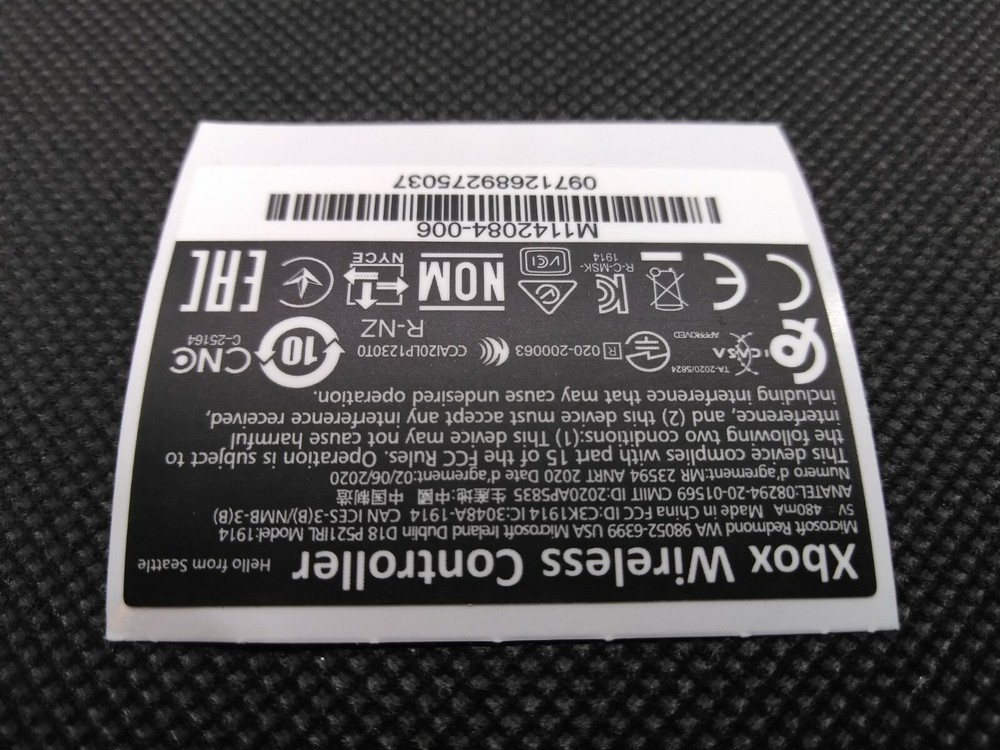 NEW Microsoft Xbox Series X Model 1914 BLACK Controller STICKER Seal 3232
