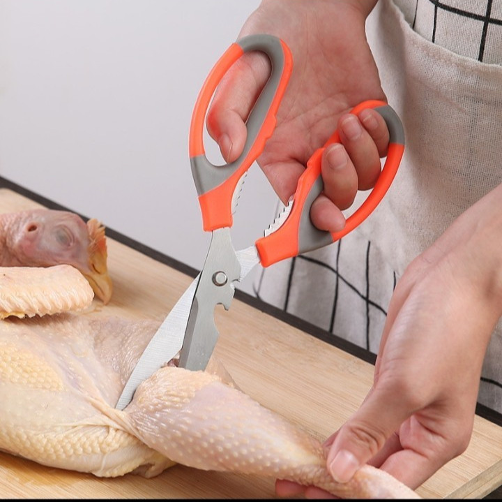 Multifunctional Stainless Steel Kitchen Scissors with Bottle Opener Tool