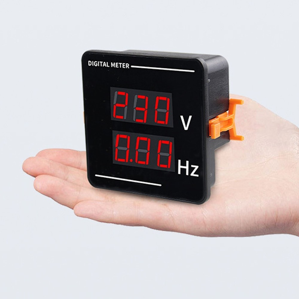 Digital AC Voltmeter Frequency Meter Tester Gauge Panel Mounting LED Display