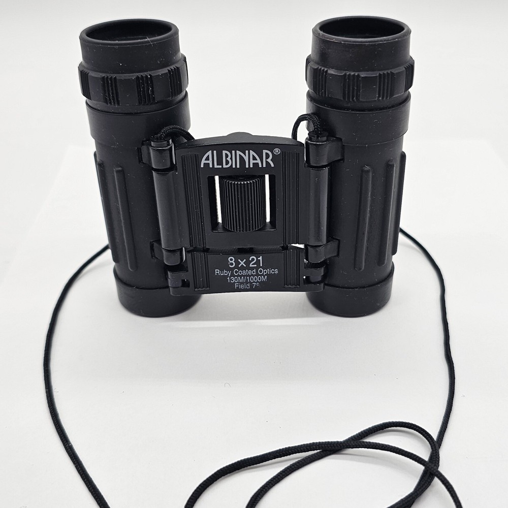 Albinar 8 x 21 Ruby Coated Compact Folding Binoculars - Vintage 130M/1000M