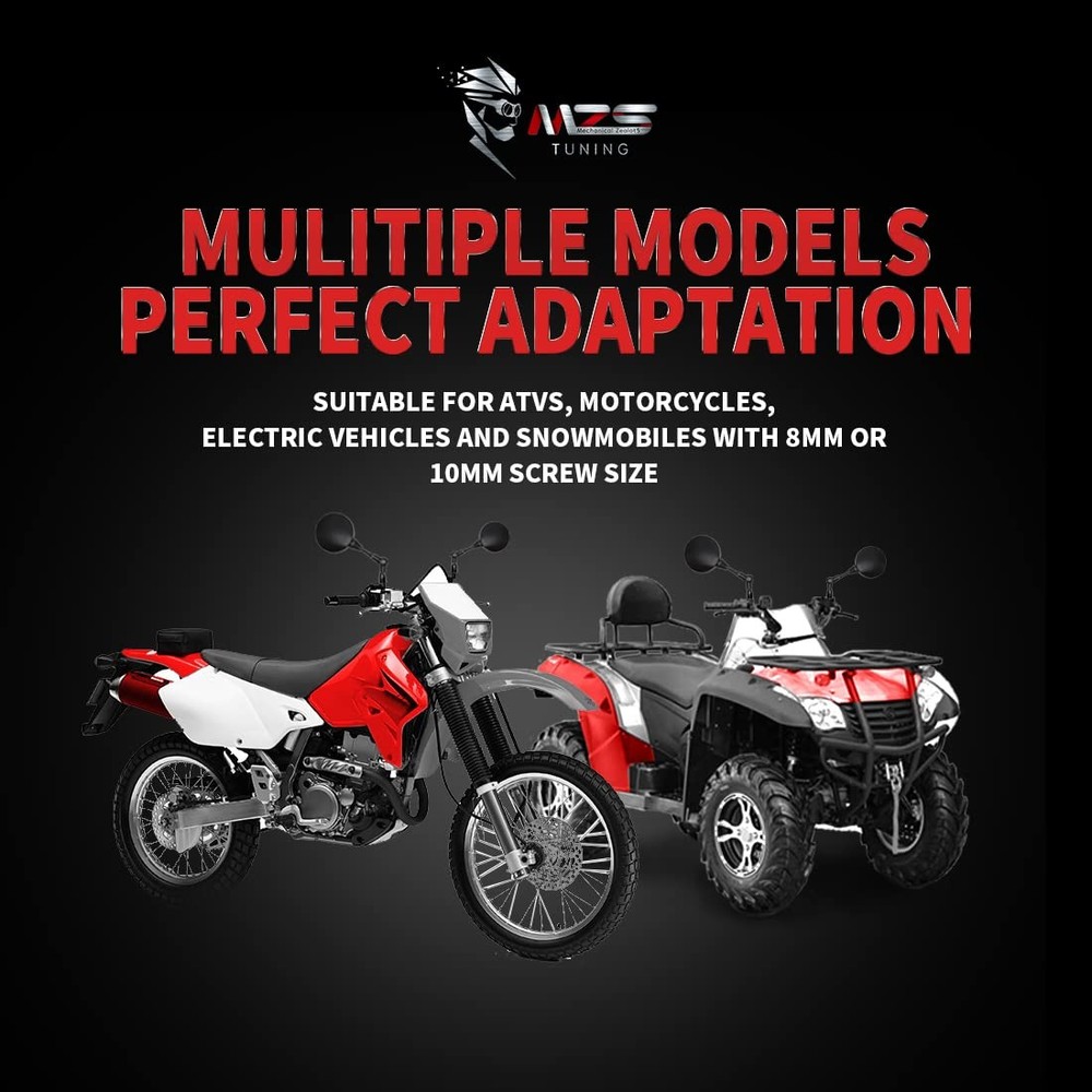Motorcycle Foldable Rear View Mirrors 8mm 10mm Universal Handlebar Mount ATV Dir