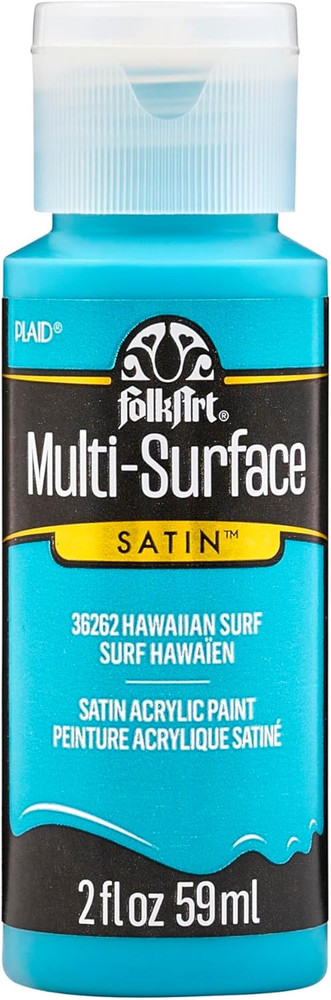 Multi-Surface Acrylic Craft Paint, Hawaiian Surf 2 Fl Oz Premium Multi-Surface S