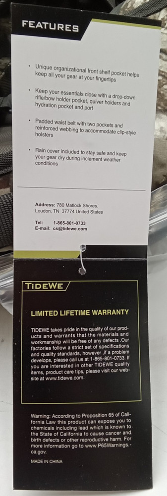 Tidewe Hunting Pack Camo G2