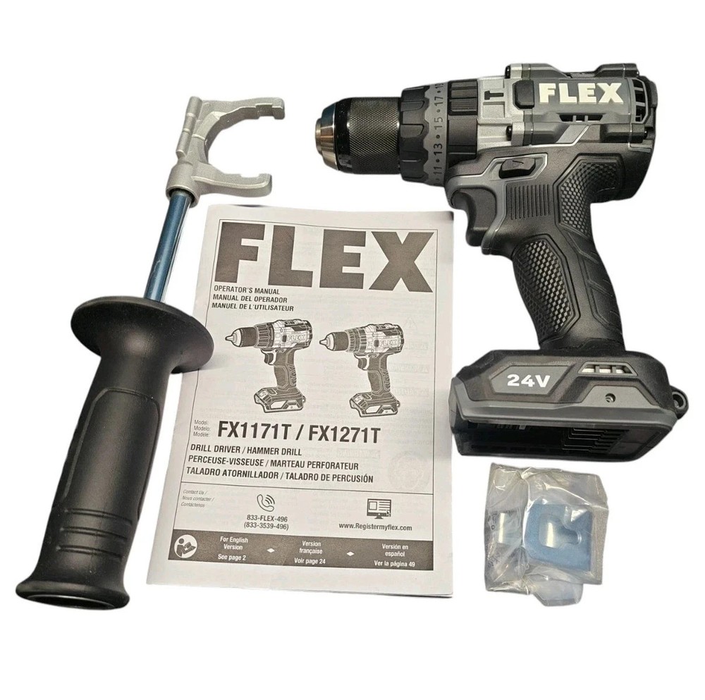 Flex FX1271 24V 1/2" 2-Speed Hammer Drill Driver Tool Only - New Open Box