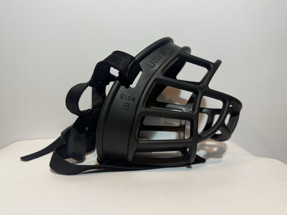 Baskerville Ultra Muzzle for Dogs Size 6 Black Adjustable Dog Muzzle