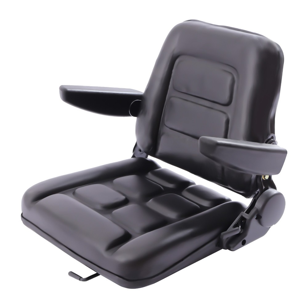 Forklift Seat With Armrest Foldable Tractor Seat With Adjustable Back Angle