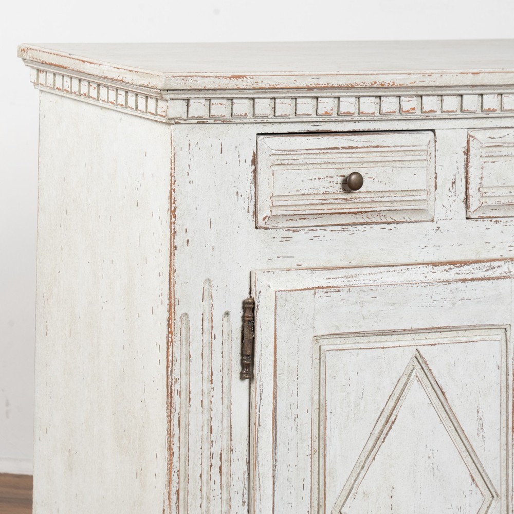 20th Century Swedish White Painted Oak Sideboard Buffet