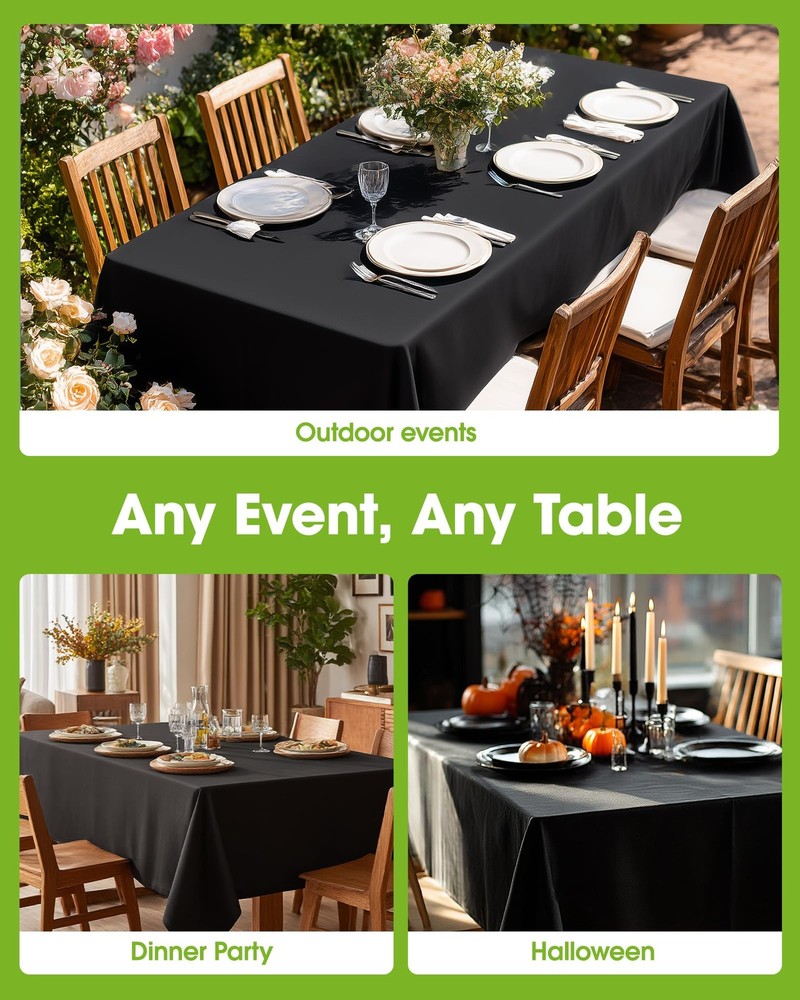 Rectangle Table Cloth 60" x 84" – Durable Polyester Tablecloth Offers Reusabl...