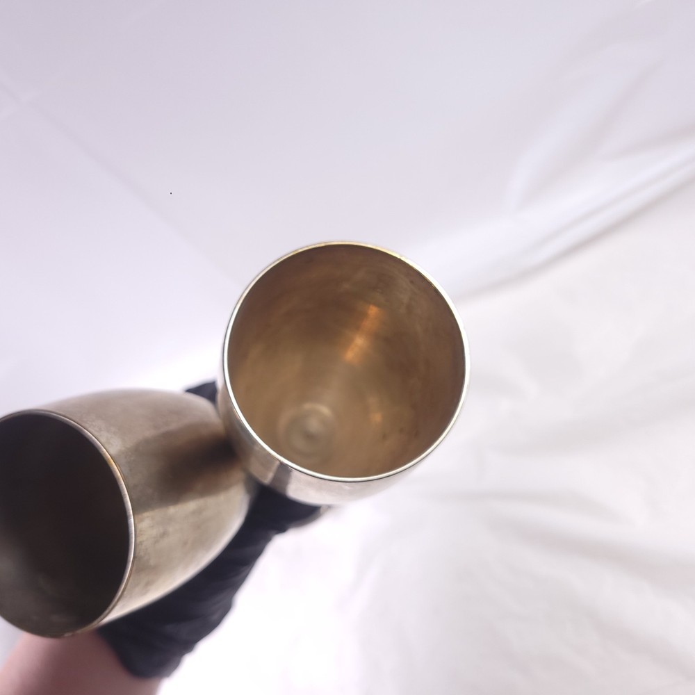 Vintage Silver Tone Champagne Flutes