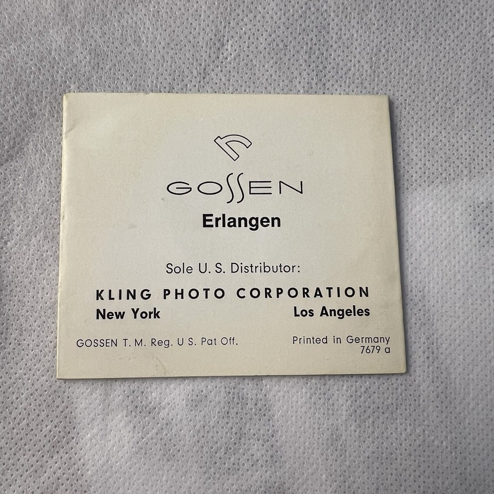 Original Gossen Luna-Pro Microscope Attachment MICRO Manual - Rare