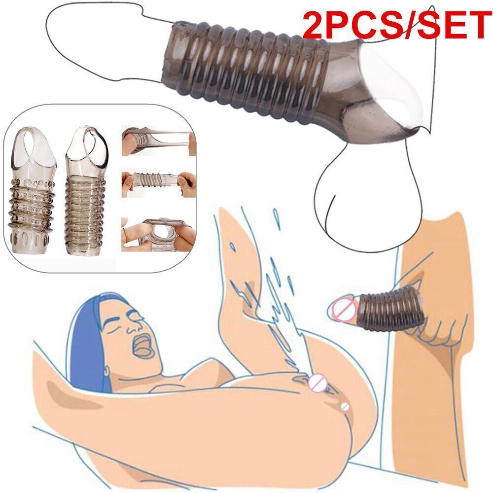 Men Penis-Sheath-Penis Extender-Erection-Enlarger Enhancer Sleeve Girth Extender