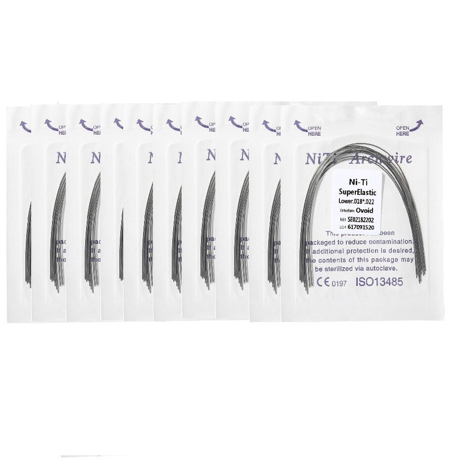 10 Pack Orthodontic Dental Super Elastic Rectangular Niti Arch Wires 18*22 Lower