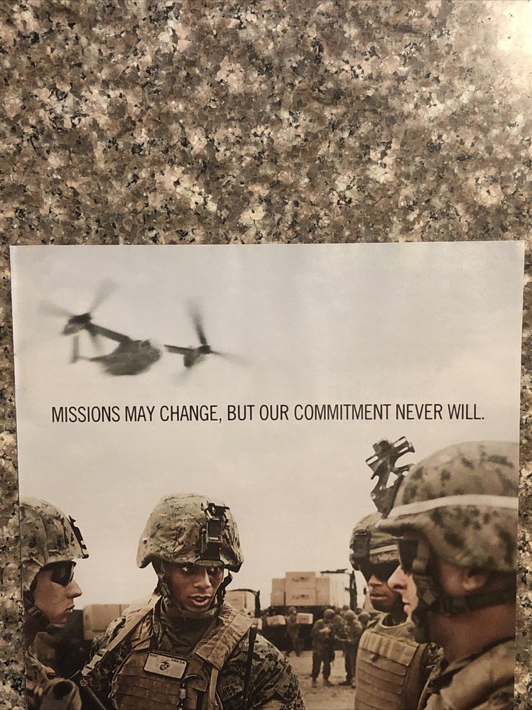 2012 US Marines Recruitment PRINT AD Missions May Change - Commitment Never Will