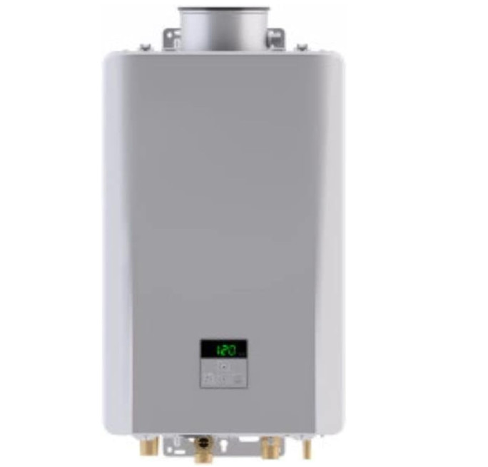 Rinnai RE199IN 9.8 GPM 199,000 BTU 120 Volt Natural Gas Tankless - Silver