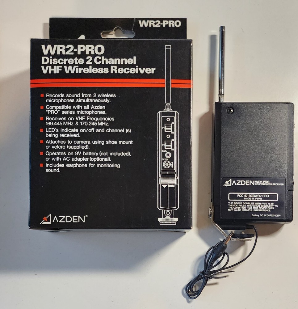 Azden Wireless Mic, Receiver Bundle for Video or PA Systems