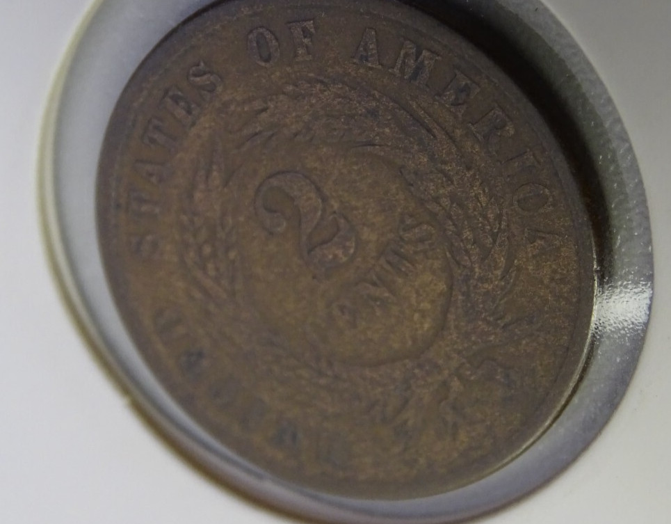 1865 Two Cent Piece in Fine Conditon (21267-Cent-MY)