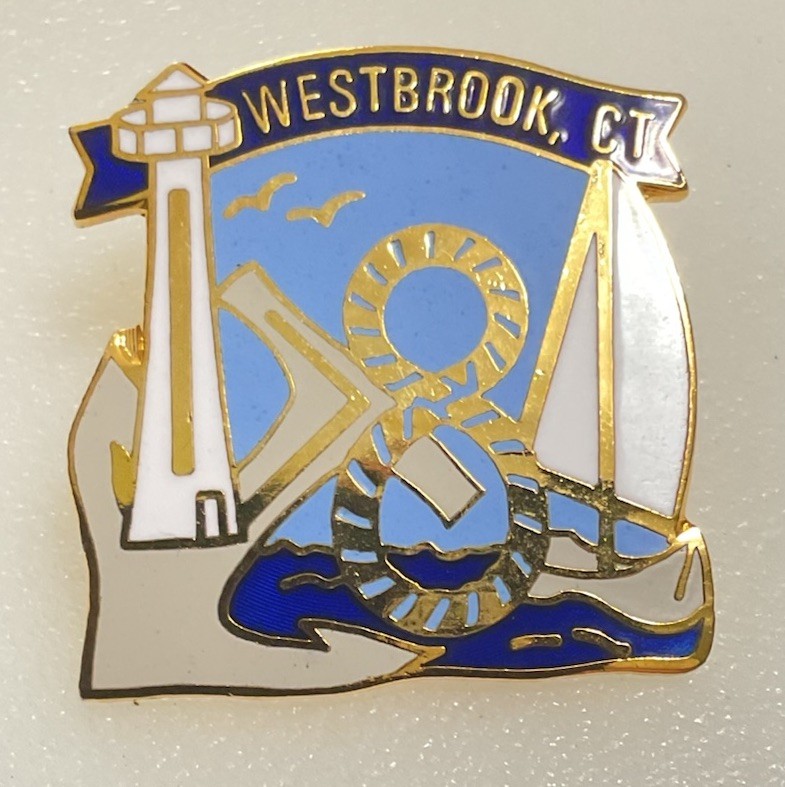 Large Westbrook CT Pin Lighthouse Anchor Sailboat W3