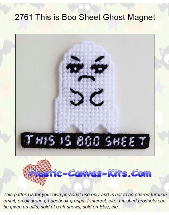 This is Boo Sheet Magnet-Plastic Canvas Pattern or Kit