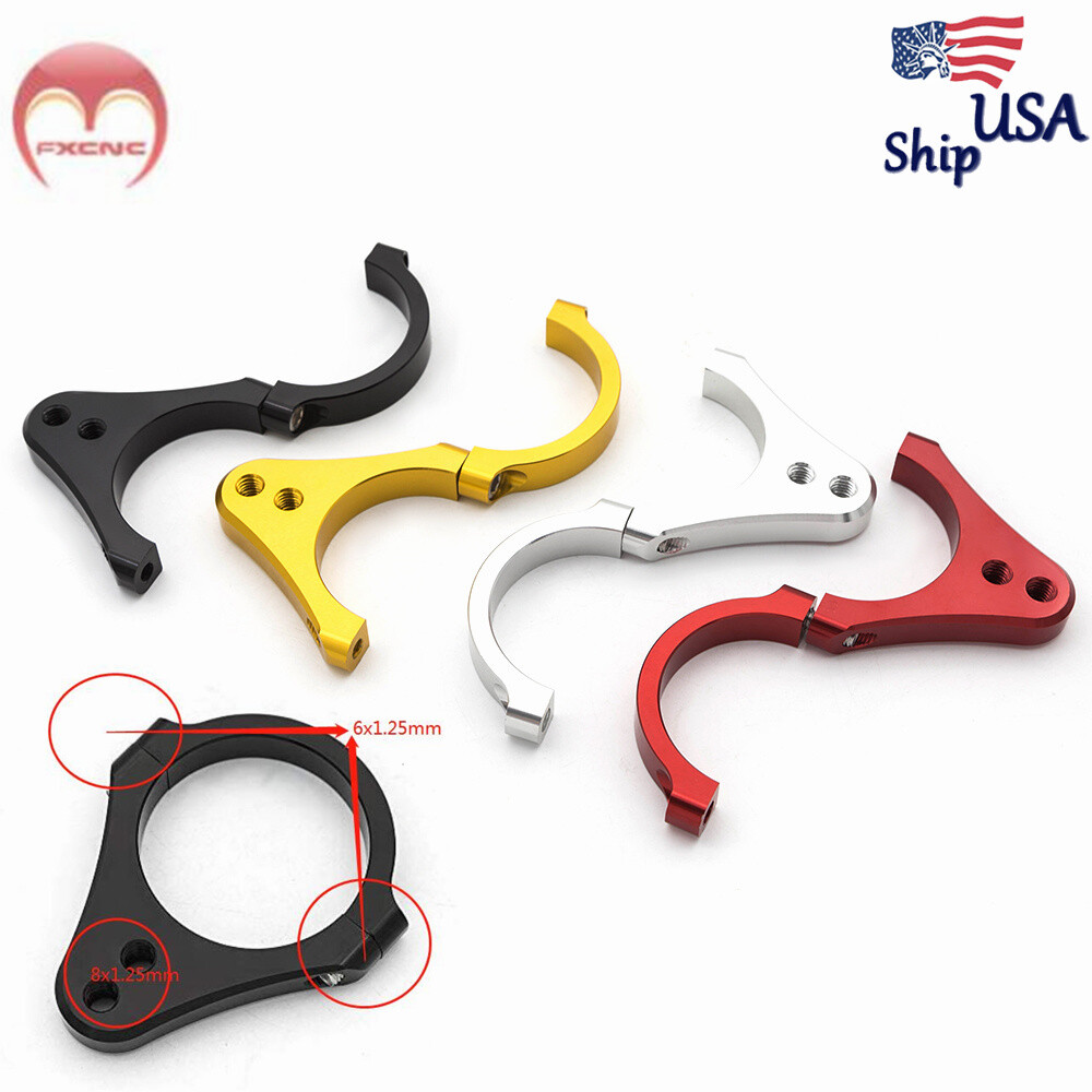 43mm Black Universal Steering Damper Fork Frame Mount Clamp Bracket CNC Aluminum