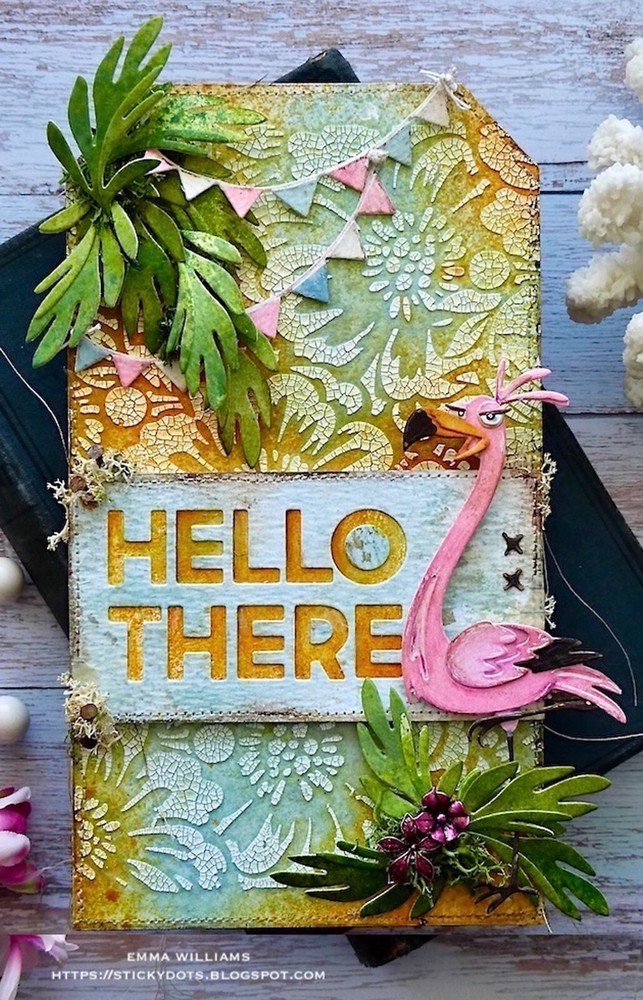 Sizzix Thinlits 9pc set - Gladys Colorize #665851 Retail $24.99 design Tim Holtz