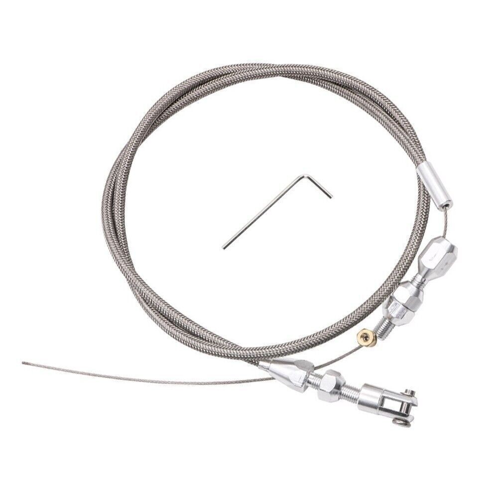 36" Length Adjustable Car Throttle Cable Accelerator Cable Replacement Silver E