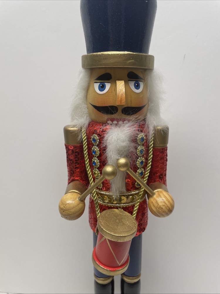 Classic Wooden Nutcracker Drummer Figurine