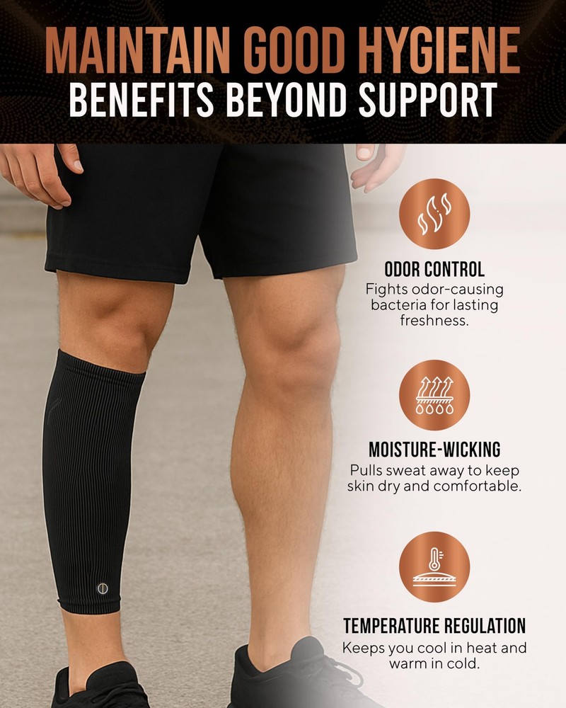 TheraCopper Copper Calf Compression Sleeve — Premium Copper Compression Shin Sle