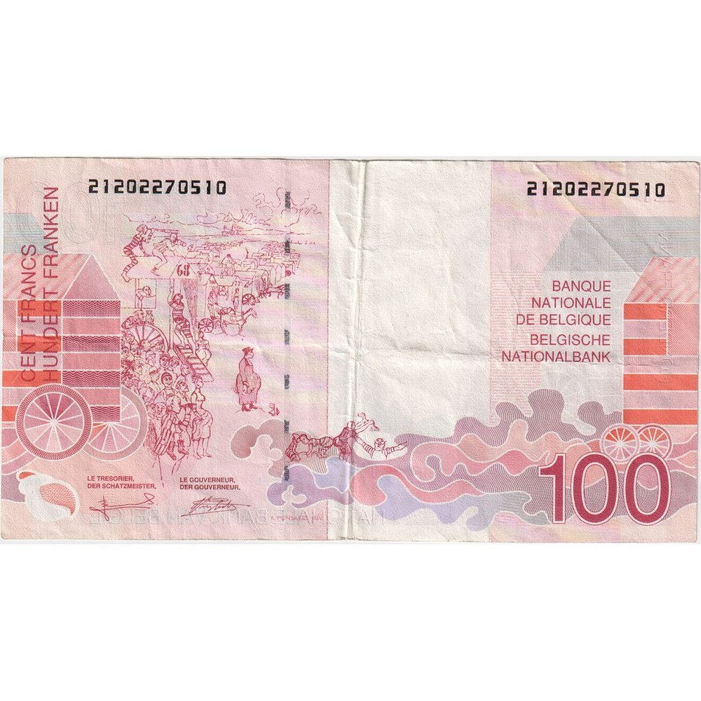 [#196970] Belgium, 100 Francs, VF