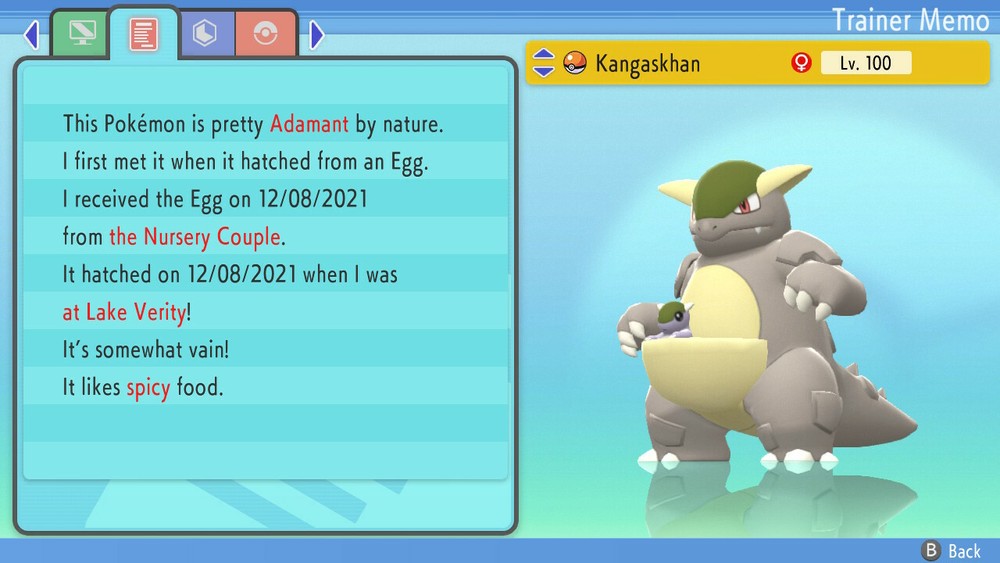 Shiny Kangaskhan 6IVs Pokemon BDSP
