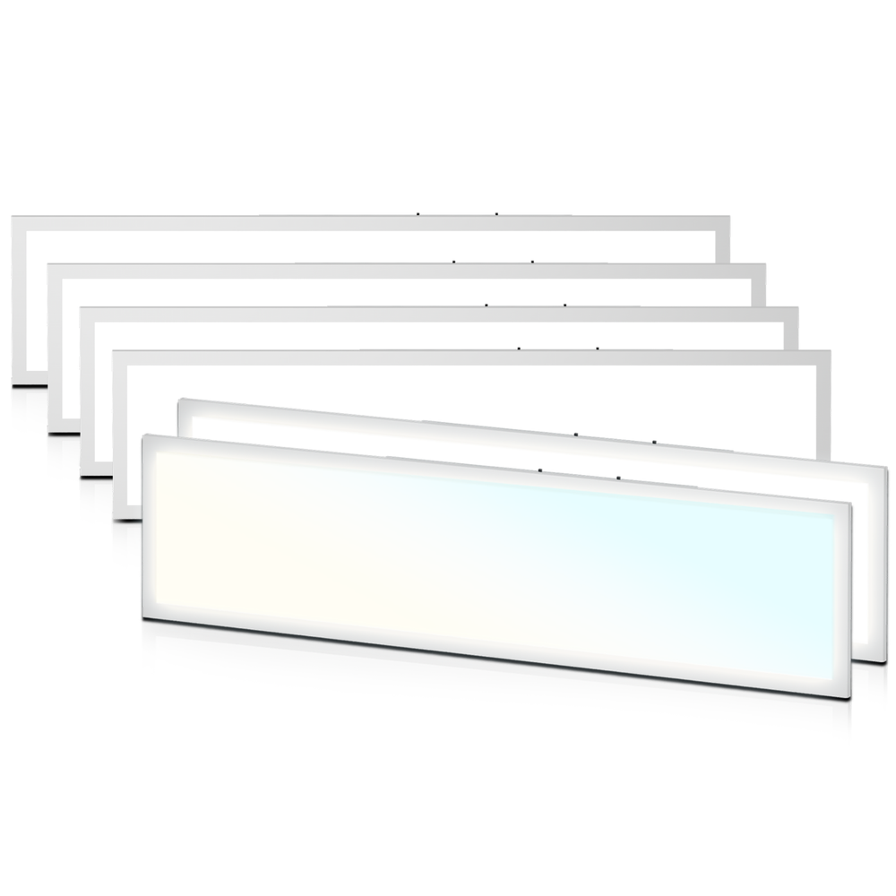 6 Pcs 1x4 LED Flat Panel Recessed Light 4000LM 5000K Dimmable Drop Ceiling Light
