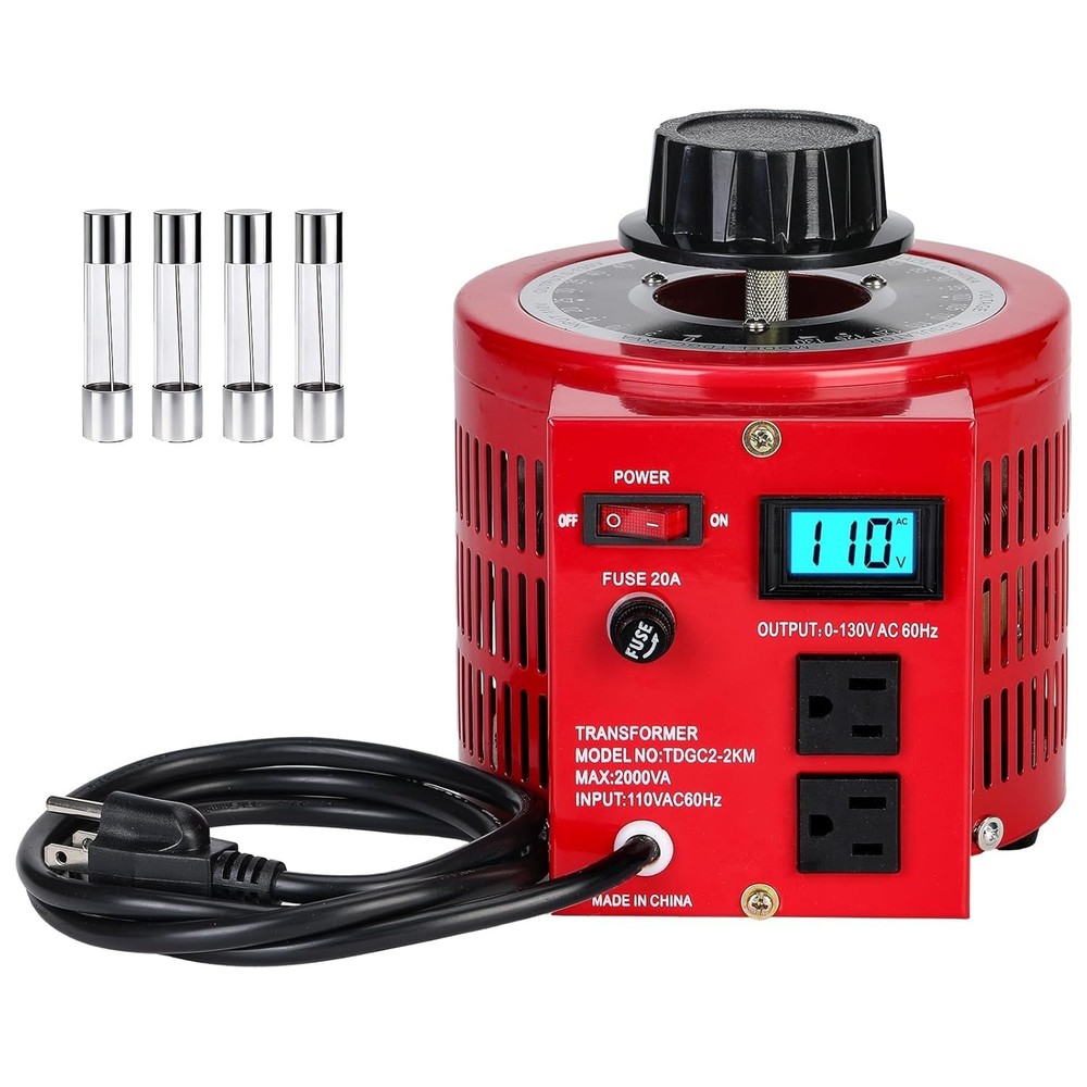 2000VA Variable AC Power Supply Voltage Transformer Voltage Regulator Transfo...