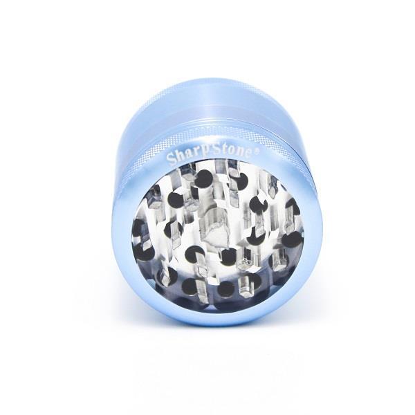 SharpStone CLEAR TOP 4 Piece MEDIUM 2.2” Herb / Spice Grinder BLUE AUTHENTIC