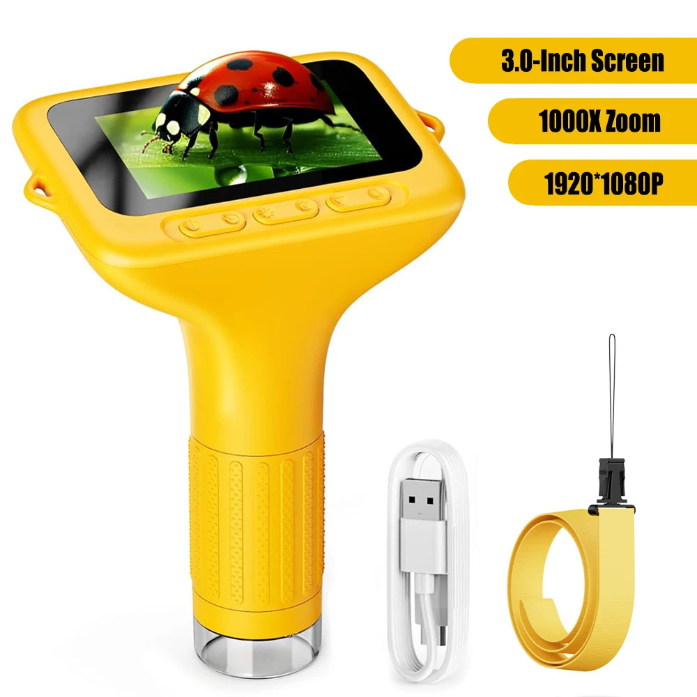 3.0-Inch Microscope 1080P Digital Microscope 2MP Portable Handheld Microscope