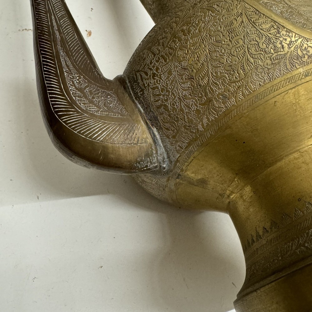 Antique Huge Solid Brass Ewer Pitcher 24”