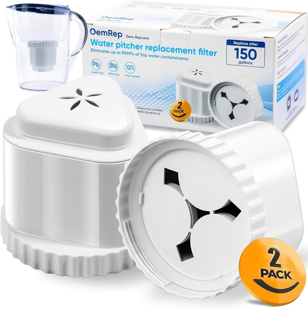 2 Pack Replacement Filter for EPIC Water Filter Pitcher, Water Filter Pitcher...
