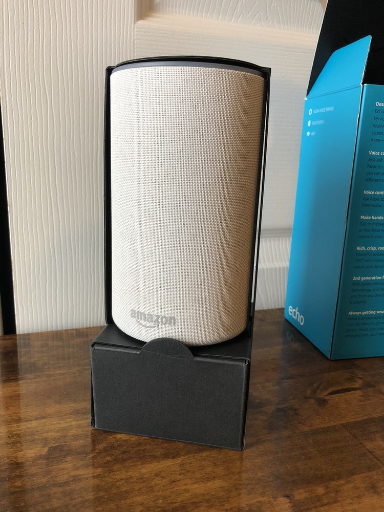 New Amazon Echo (2nd Generation) Smart Assistant - Sandstone Fabric