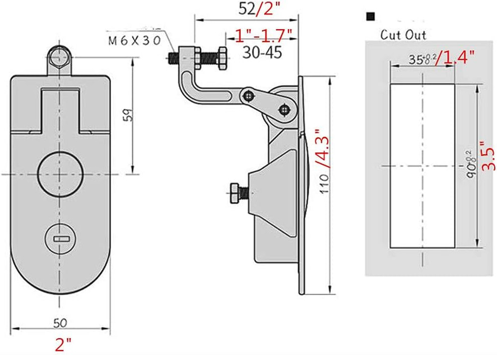 2Piece Sealed Compression Latch Flush Mount Trigger Latch Powder Coated Zinc All