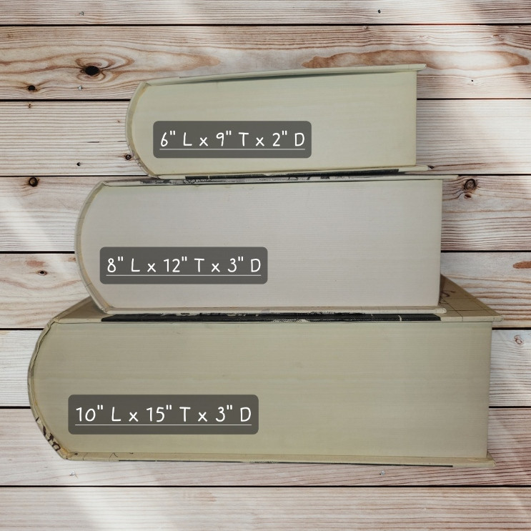 Set of 3 - Paperboard Nesting Book-Shaped Decorative Storage Hiding Boxes