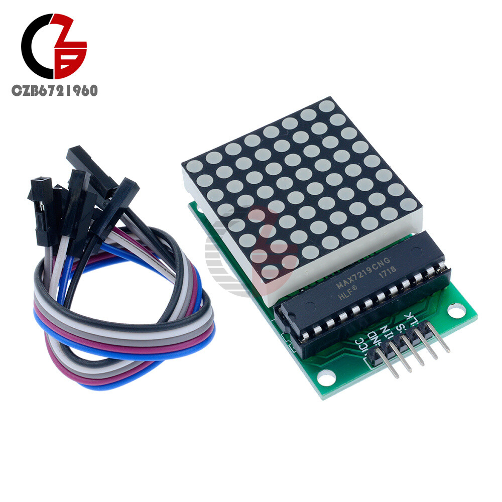 1/2/5/10PCS MAX7219 LED 8x8 Dot Matrix Module Red Light Assembled w/ Cable