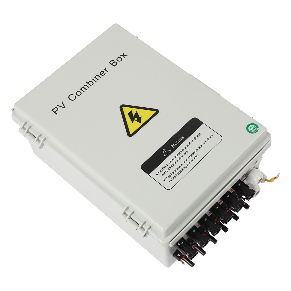 6-String Solar PV Combiner Box New 15A Circuit Breaker For Solar Panel System