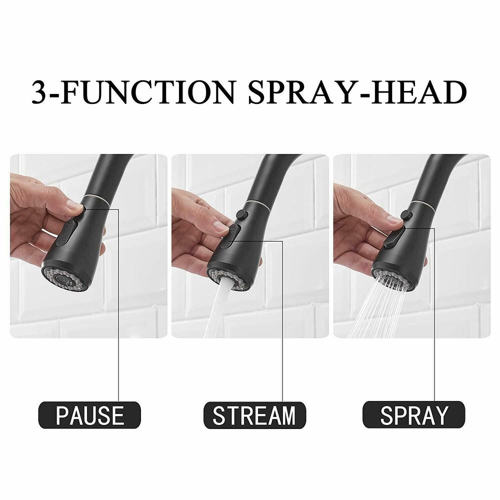 Commercial Kitchen Sink Faucet Spring Pull Down Sprayer Single Handle Mixer Tap