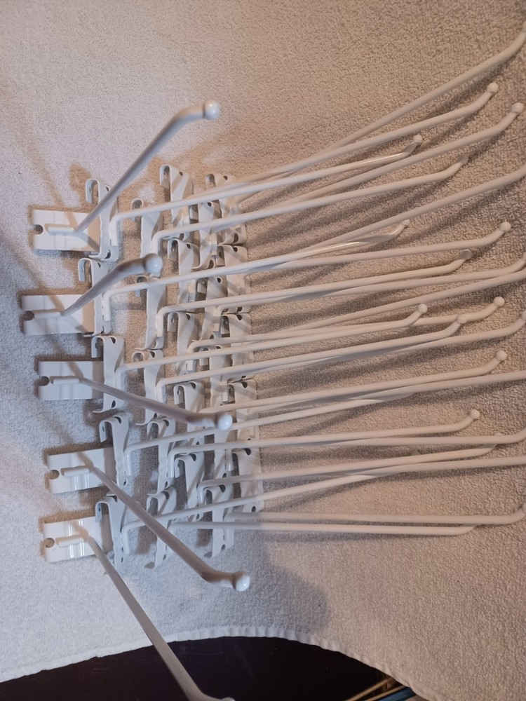 9" Gridwall Hooks Qty-30 White Hooks For Grid Panel Displays B-42