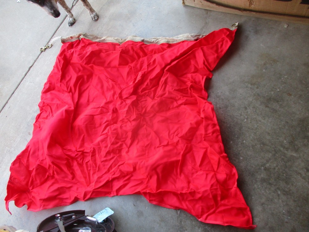 NOS Flag, Signalling, Size 4, Bright RED, 4.5'x4.5', Military Flag
