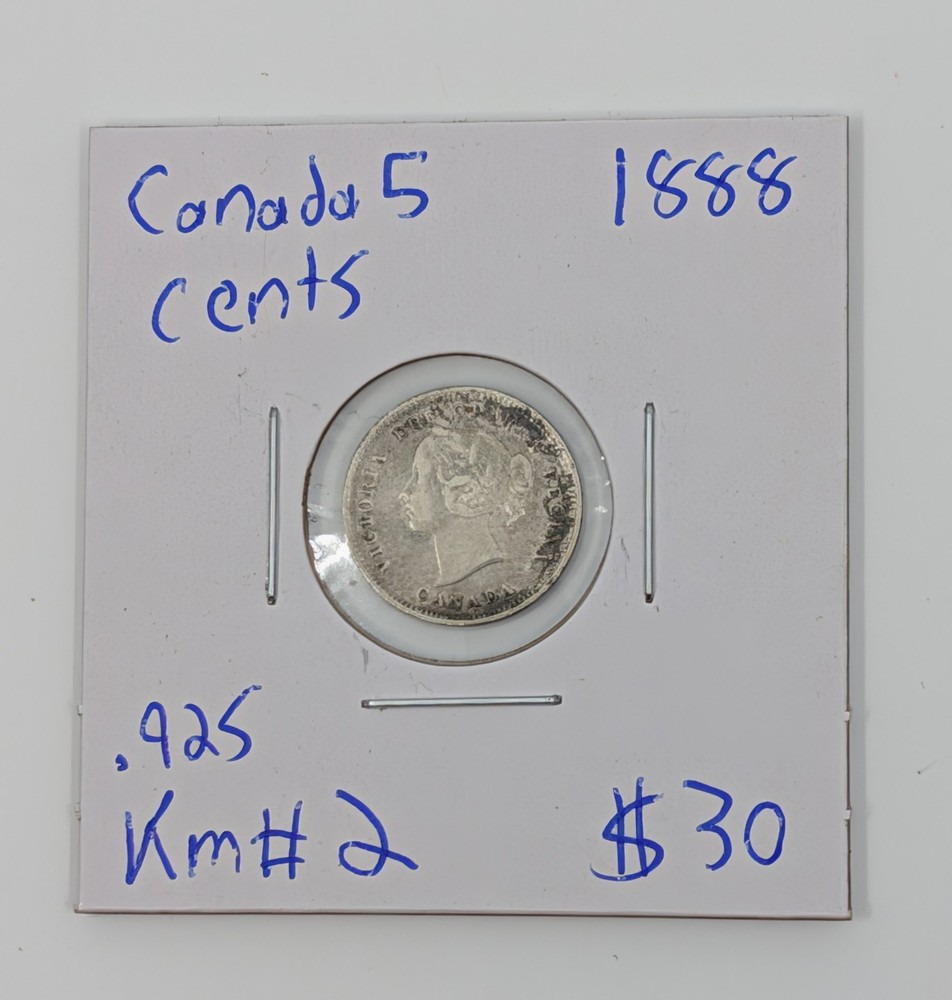 1888- Canada 5 Cents KM#2