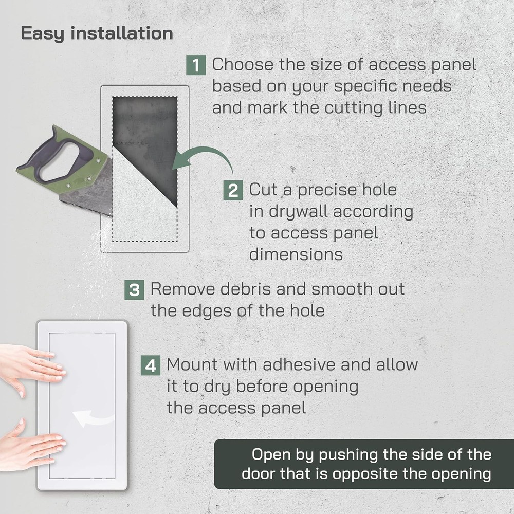 Vent Systems 6x12 Access Panel - Easy Access Doors - ABS Plastic - Access Panel