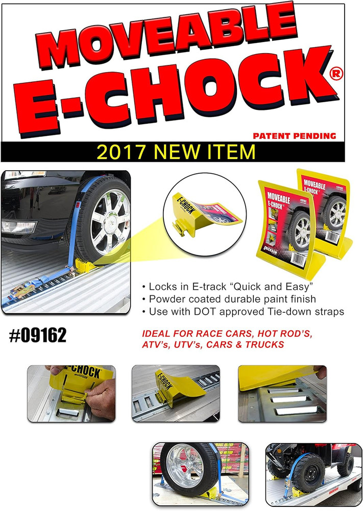 E-Track Moveable Wheel Chock,1 Pk